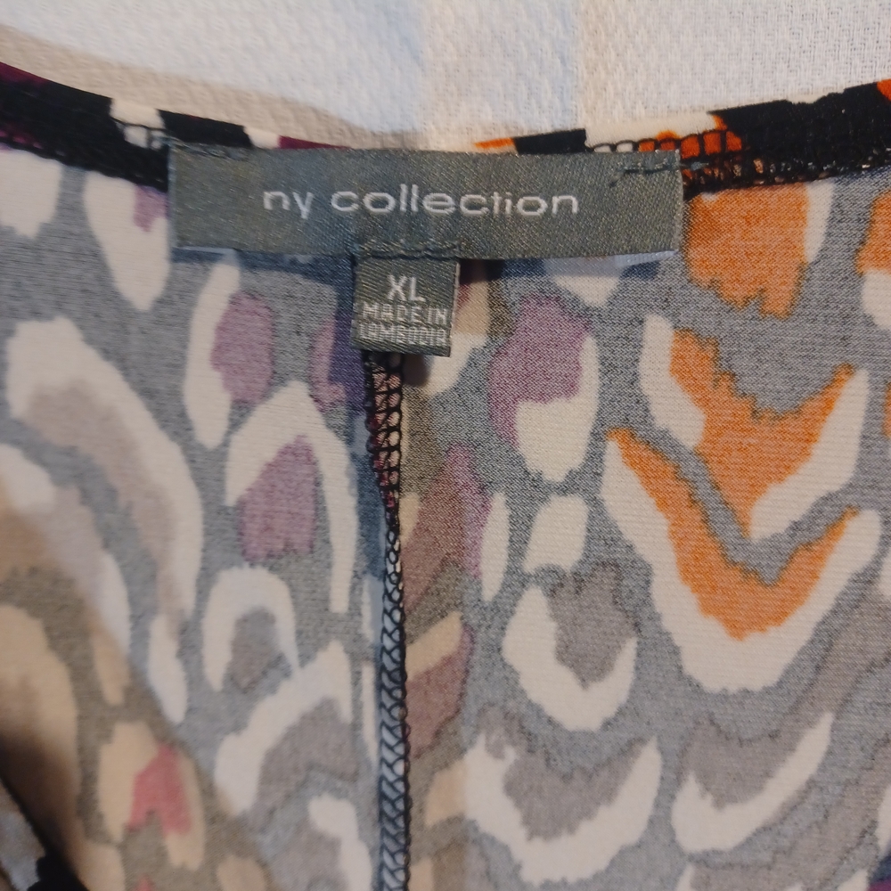 Ny Collection Gray And Orange Patterned Dress (D) - image 4